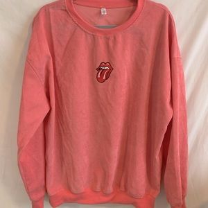 Pink oversized crewneck sweatshirt